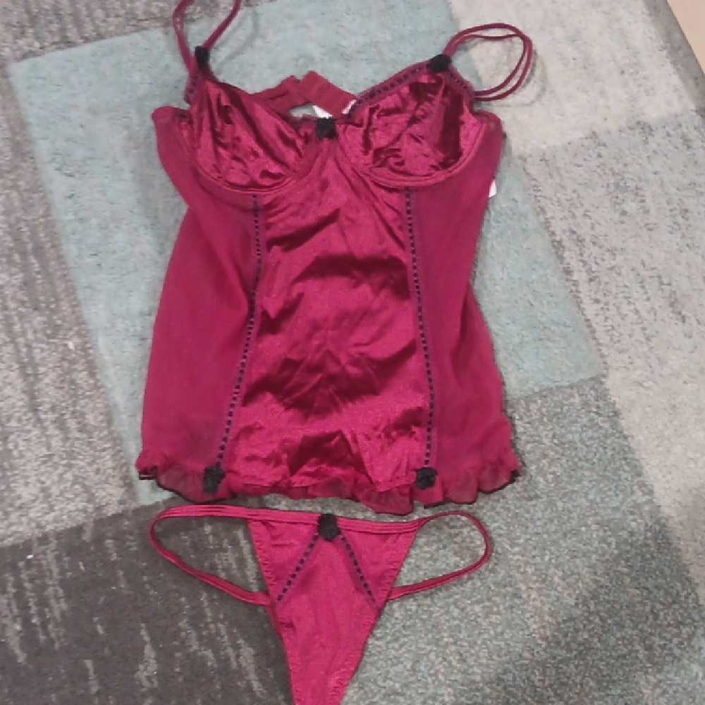 Native Intimates Burgundy Chemise Set